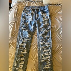 Custom Distressed Wrangler Denim Jeans